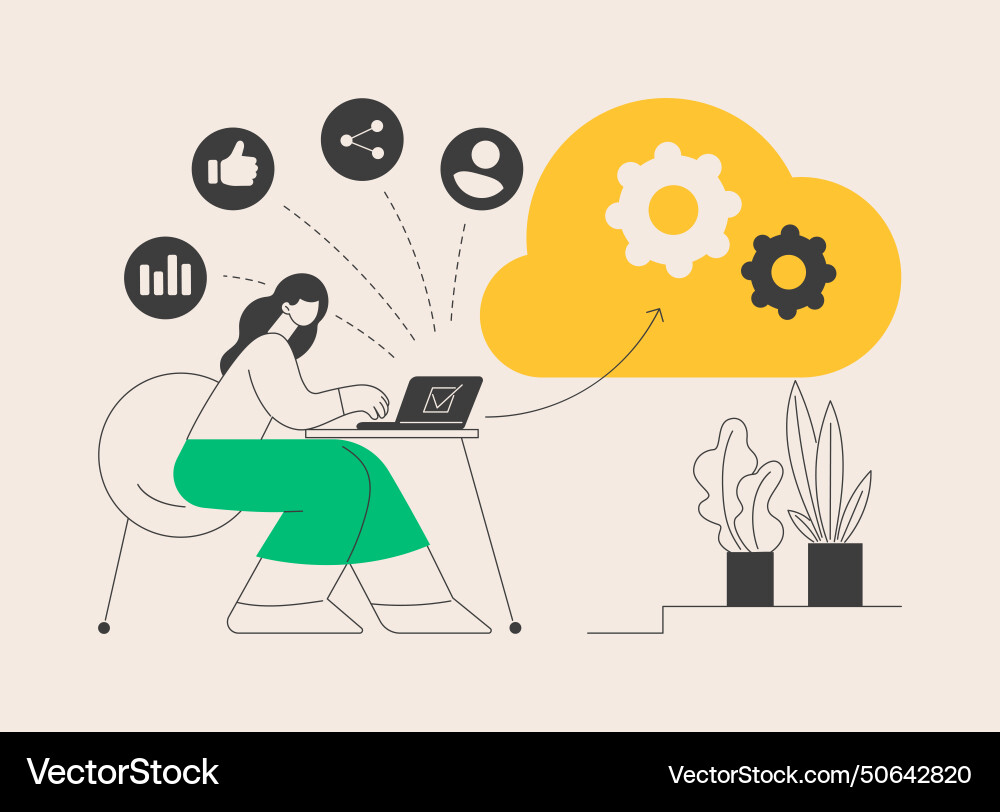 Cloud based engine abstract concept vector image