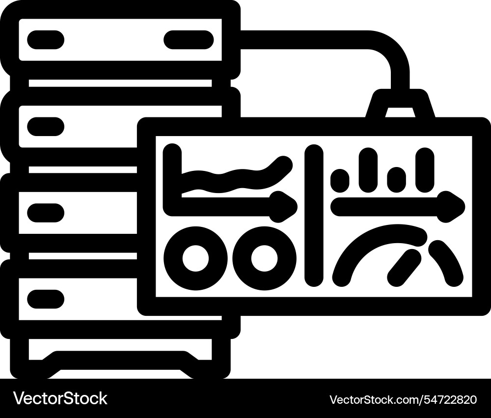 Dashboard data center line icon Dashboard data center line icon vector image