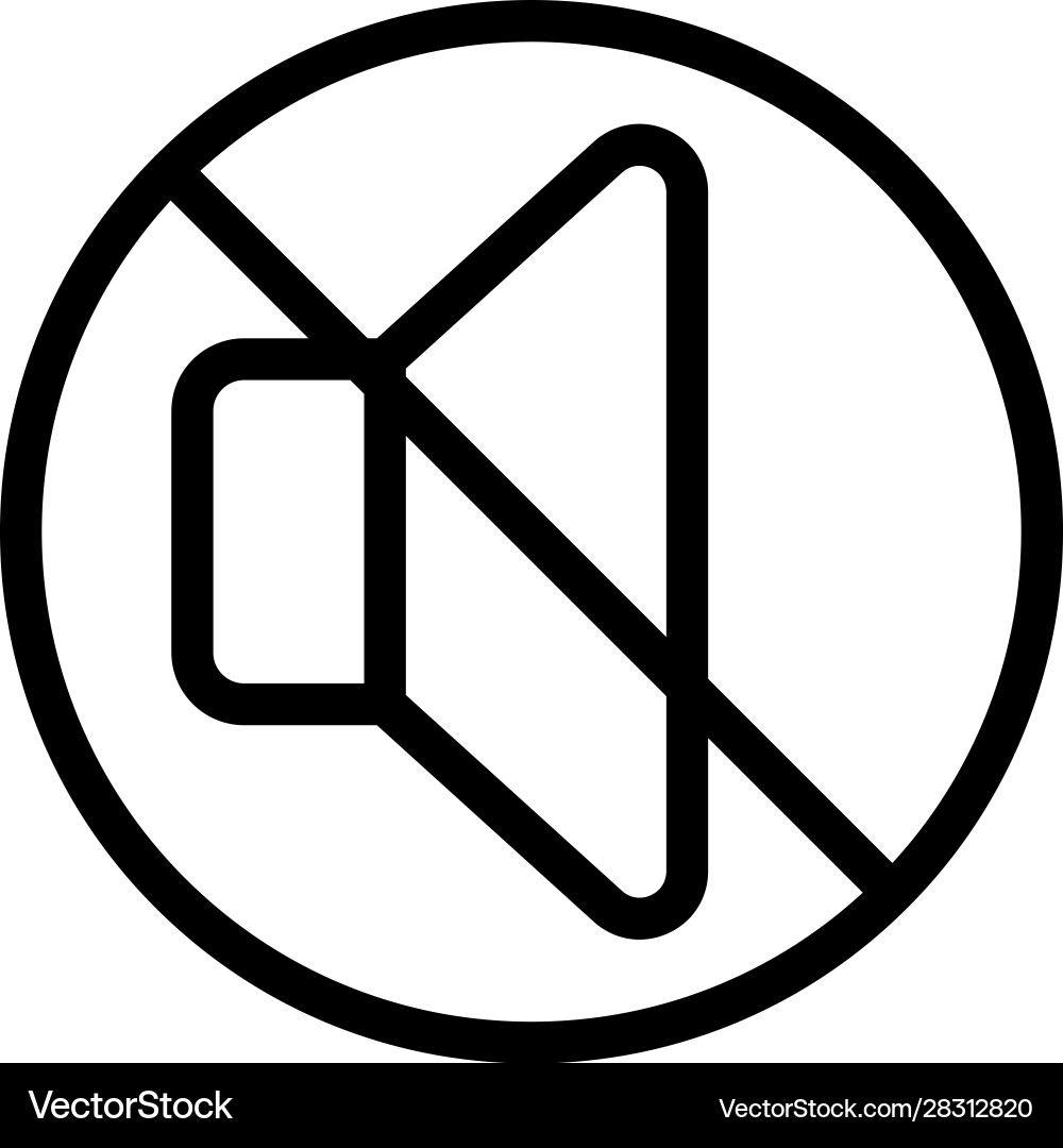Disabling volume icon isolated contour Vector Image
