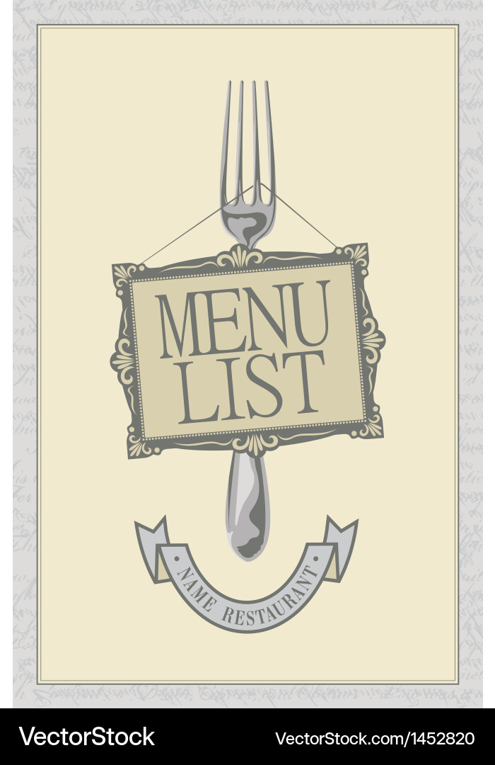 Elegant Menu with Frame Vector Image