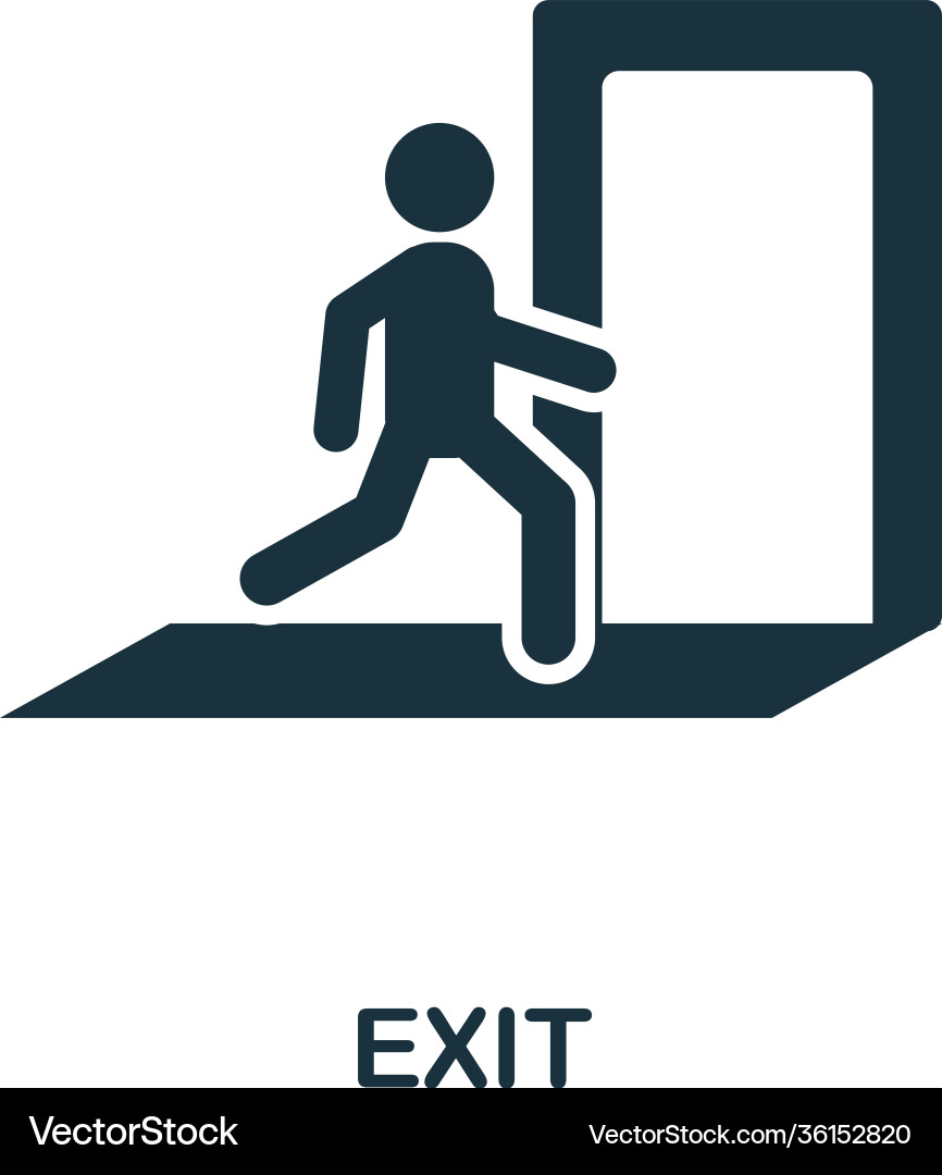 Exit icon creative element design from fire Exit icon creative element design from fire Vector Image