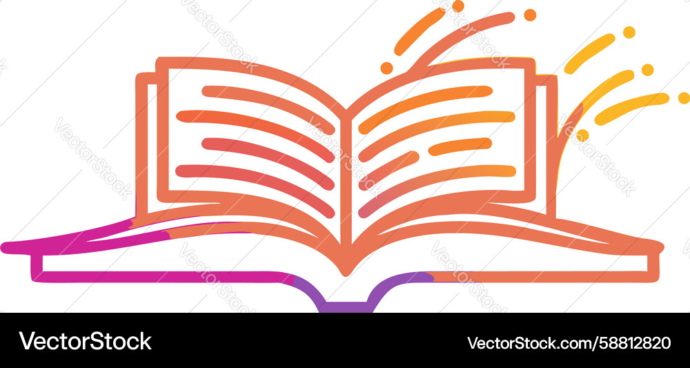 Foundation of learning simple open book design Vector Image