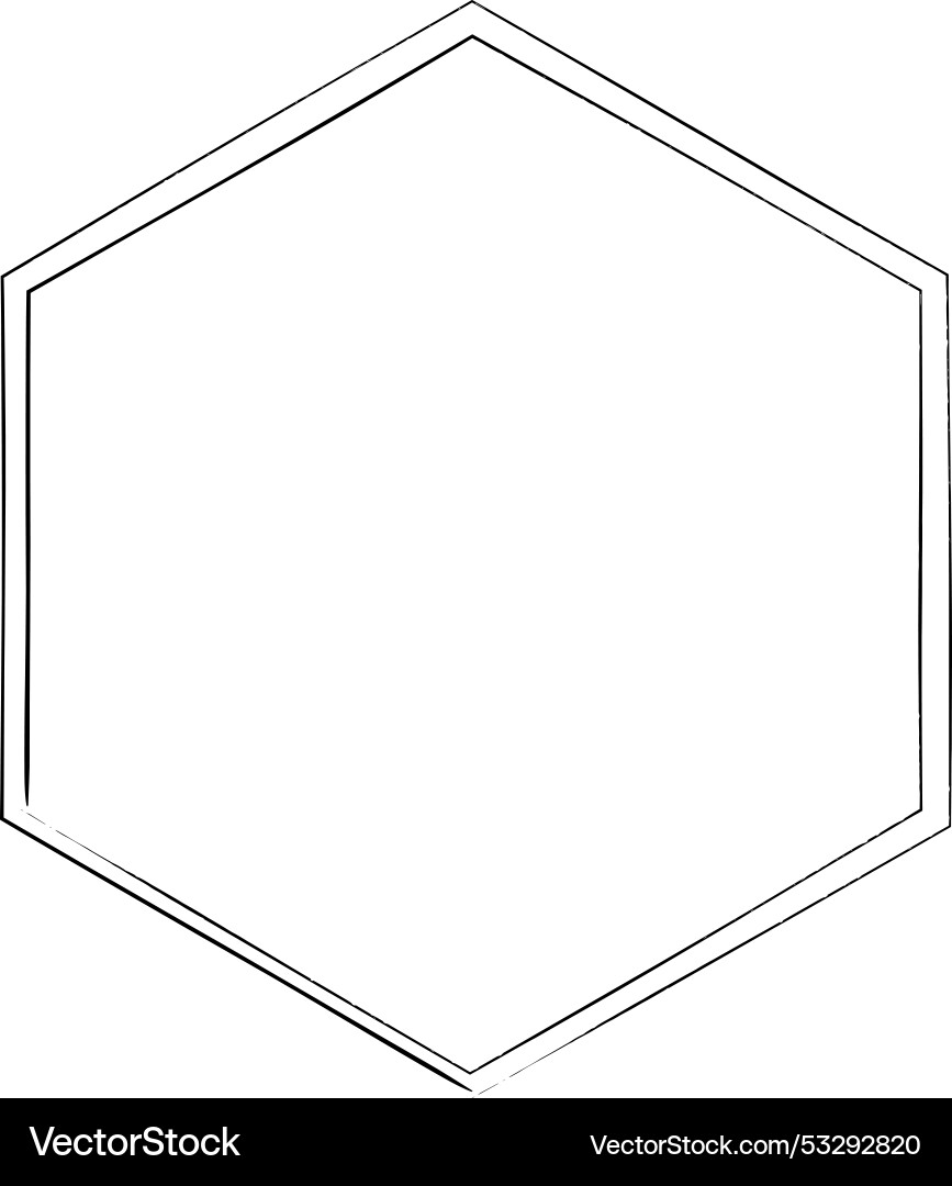 Hexagon grunge texture element frame border shape Hexagon grunge texture element frame border shape vector image