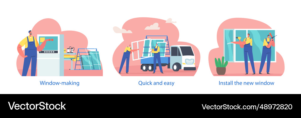 Isolated elements with worker characters making Isolated elements with worker characters making vector image