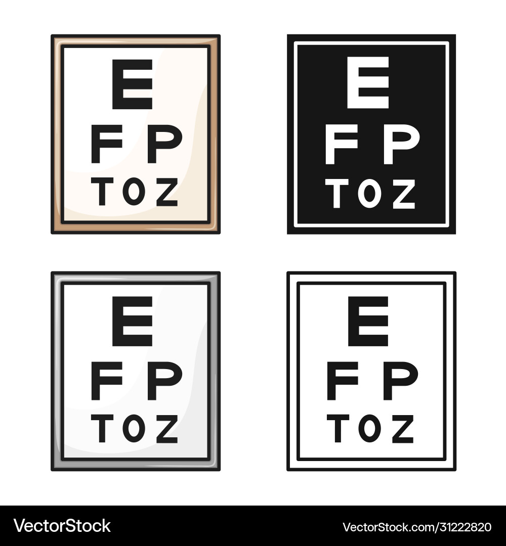 Isolated object text and optical symbol web vector image