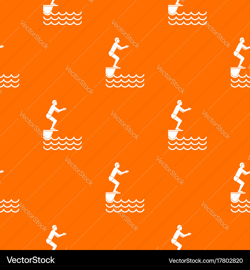 Man standing on springboard pattern seamless vector image