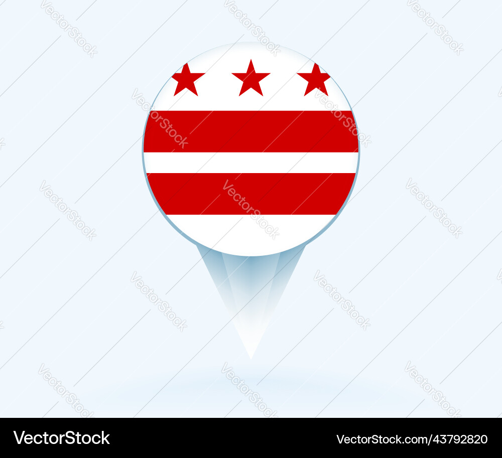 Map pointer with flag of district columbia Vector Image