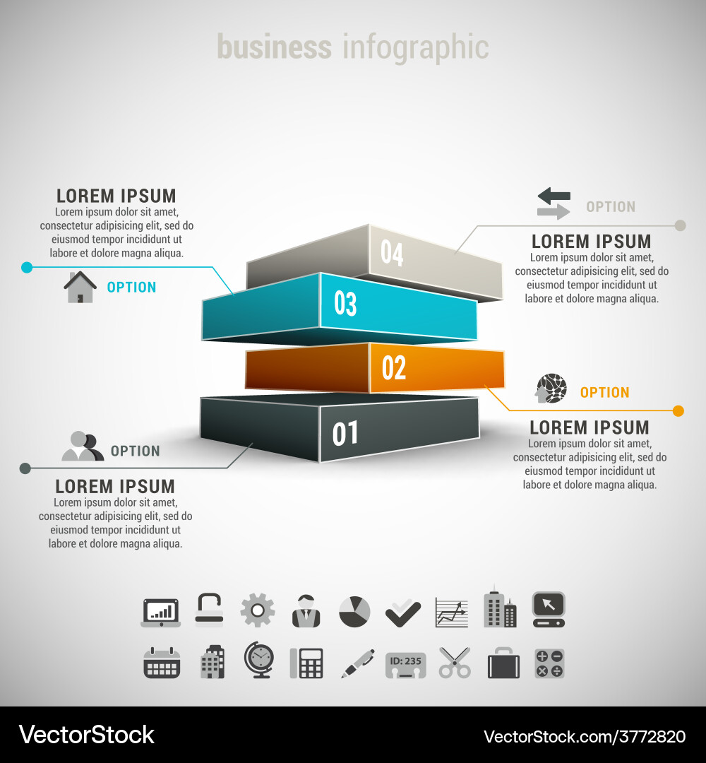 Modular Block Infographic vector image