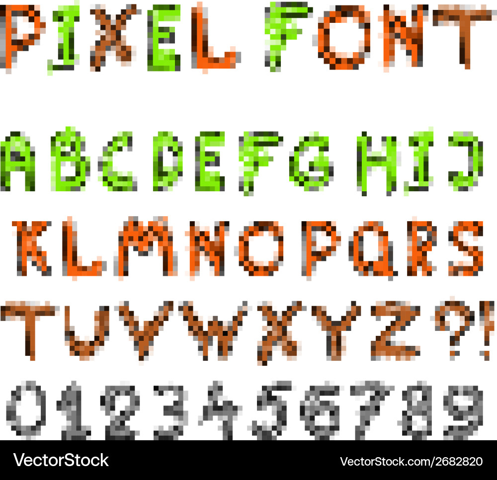 Pixel game font vector image