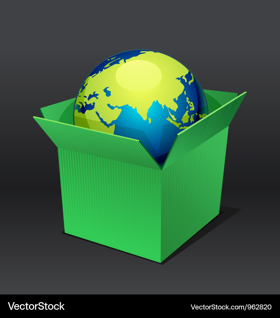 Planet in the box vector image