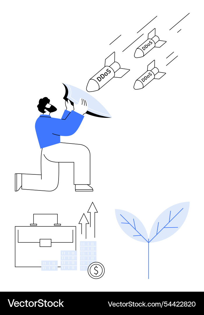 Protecting data from ddos attacks with multiple Protecting data from ddos attacks with multiple vector image