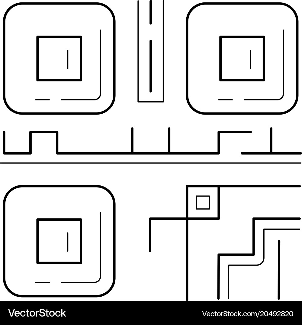 Qr code line icon vector image