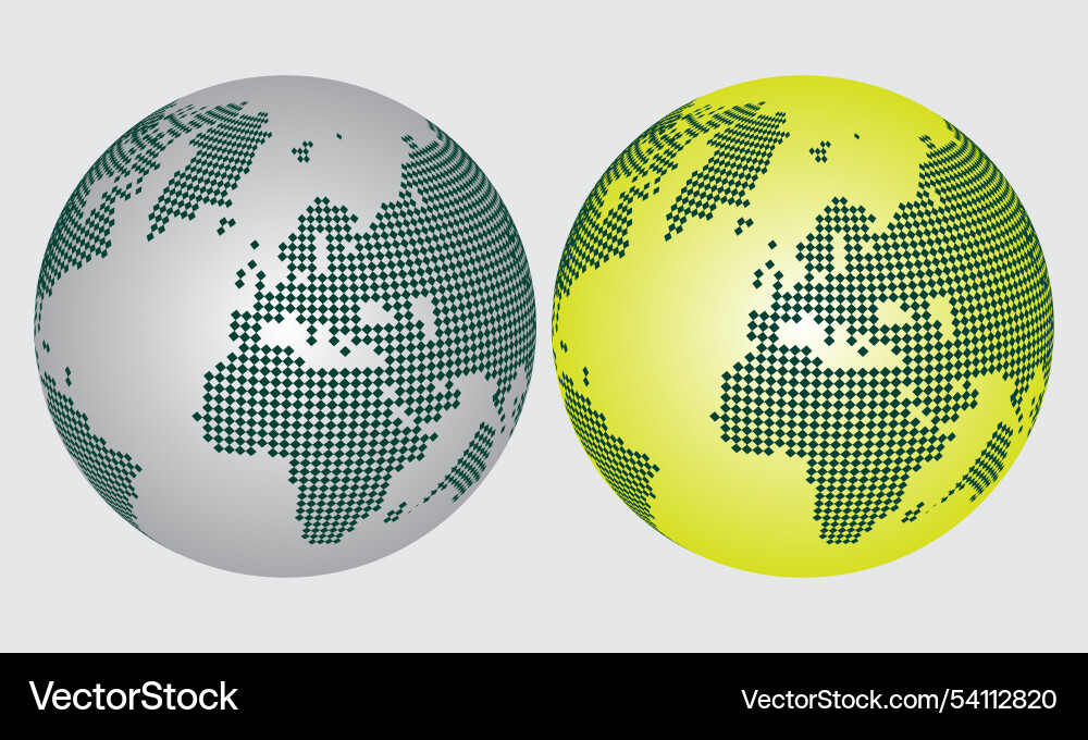 Realistic chess style dotted globe world map Realistic chess style dotted globe world map Vector Image