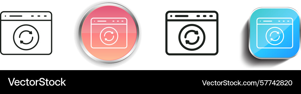 Refresh icon thin linear regular and button style Refresh icon thin linear regular and button style vector image