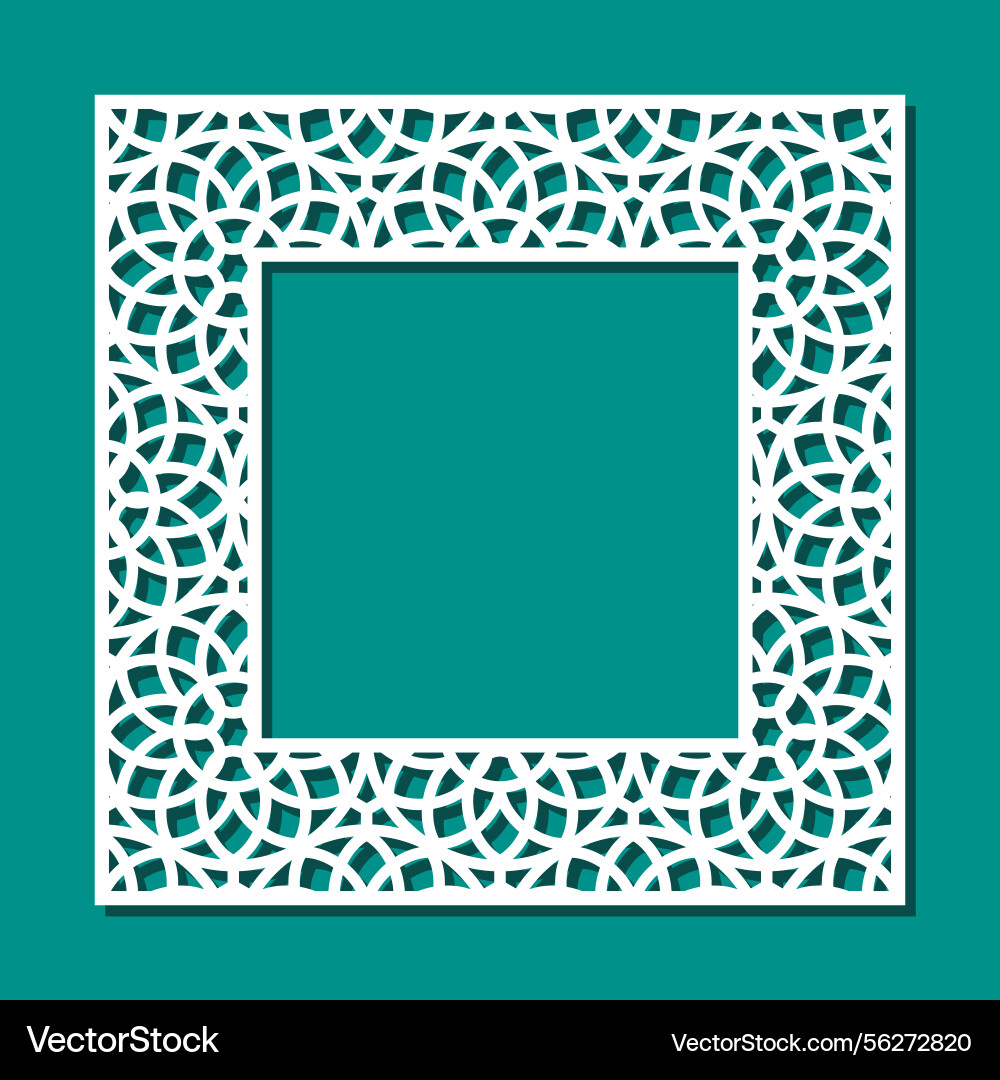 Square frame with geometric pattern vector image