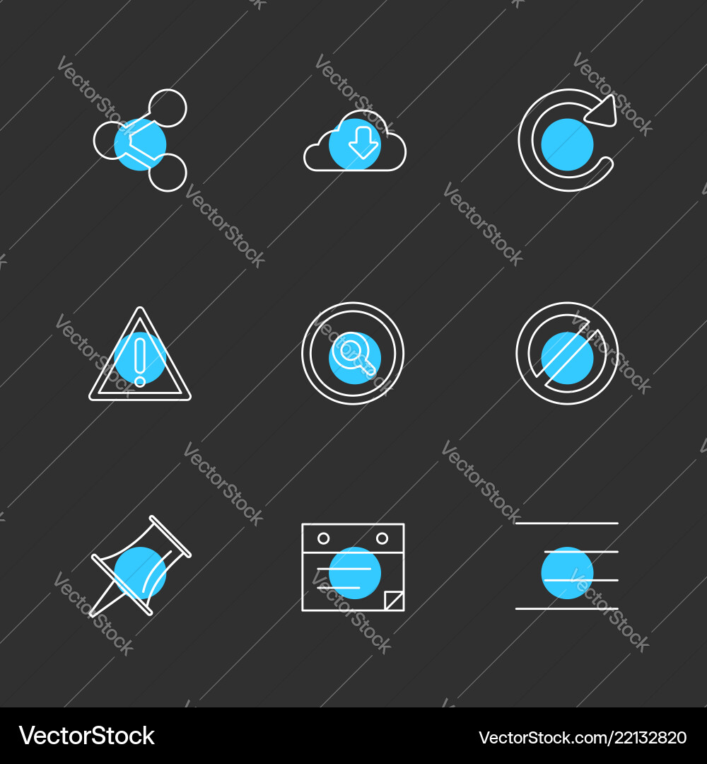 User interface buttons application multimedia vector image