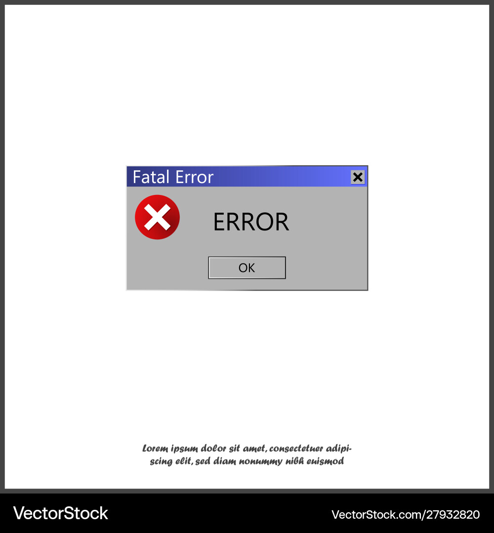 Warning message about an error in operating Warning message about an error in operating vector image