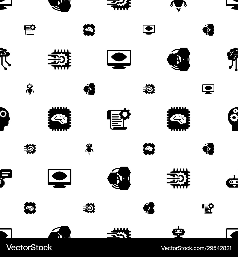 Artificial icons pattern seamless included vector image