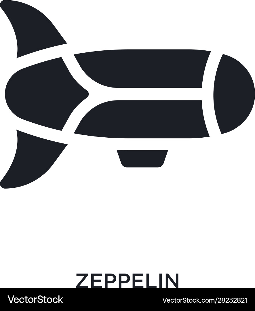 Black zeppelin isolated icon simple element from vector image