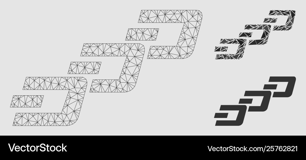 Dash chain mesh wire frame model Dash chain mesh wire frame model vector image