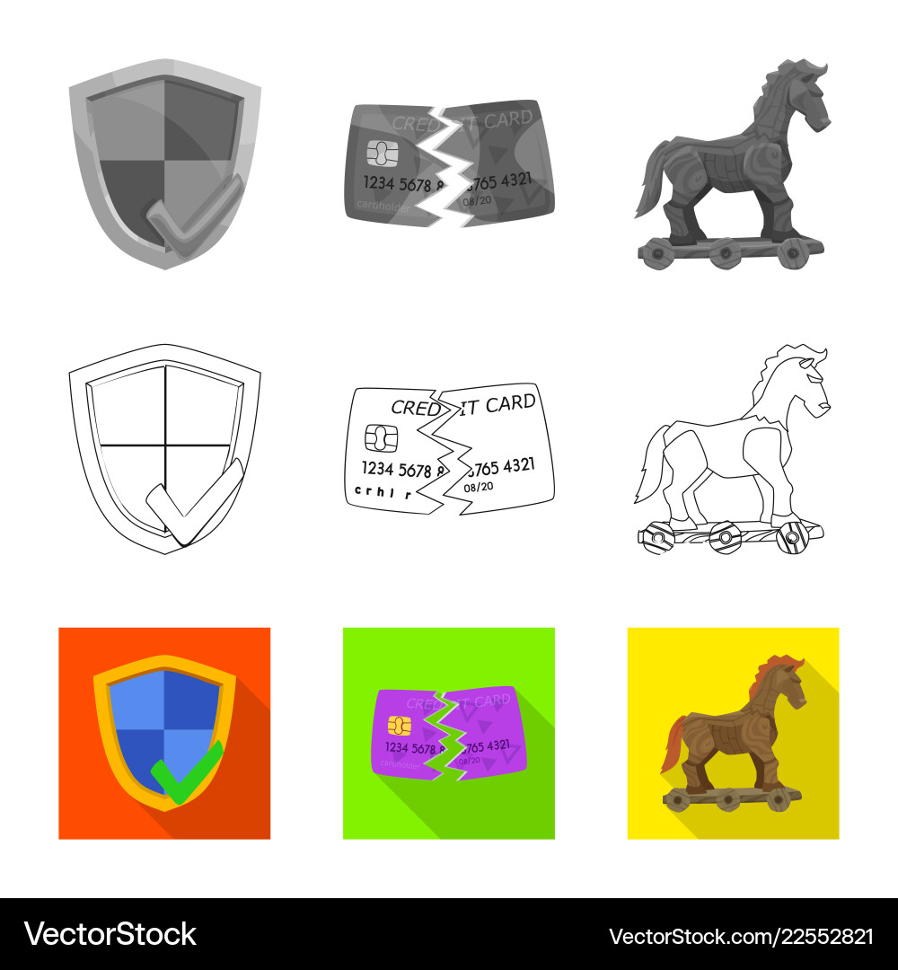 Design of virus and secure sign collection Vector Image