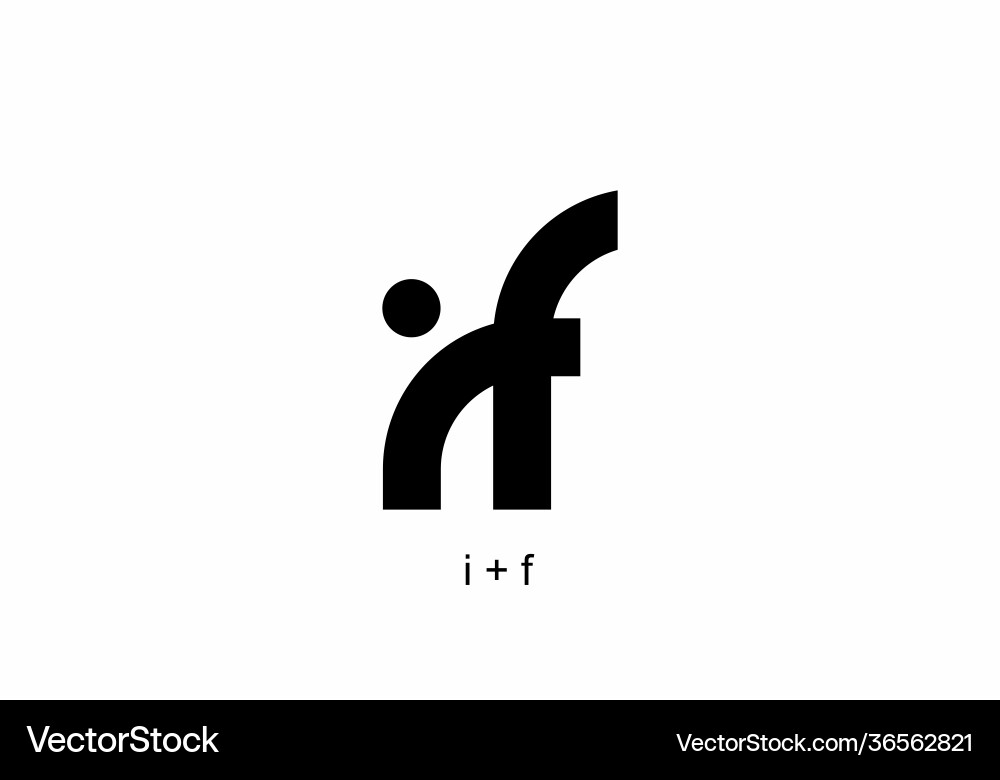Elegant Initial Monogram - I & F vector image