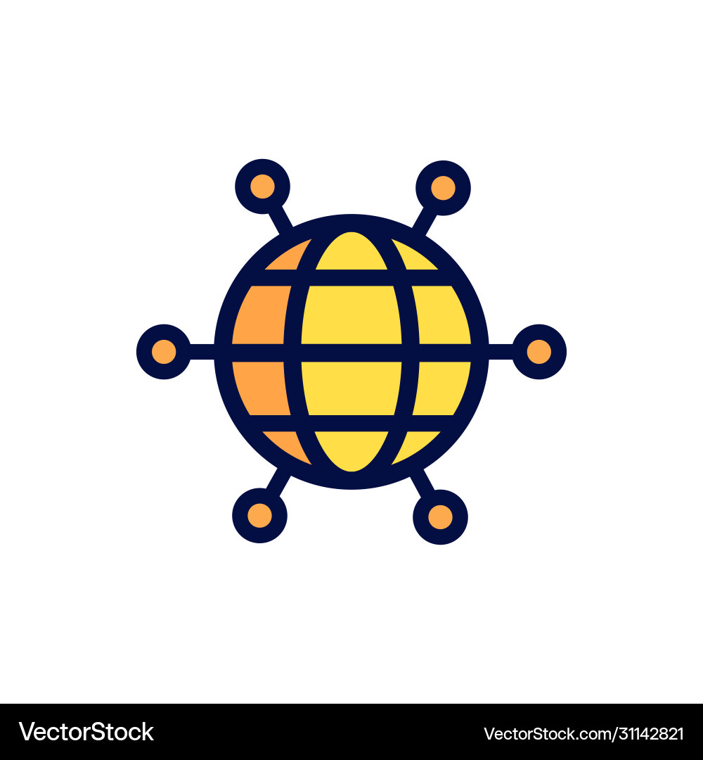 Globe connected circuit icon from technology Globe connected circuit icon from technology vector image