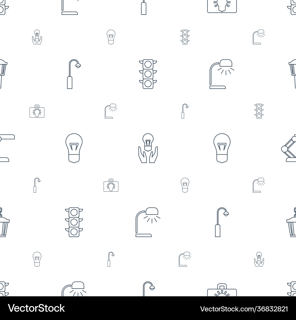 Lamp icons pattern seamless white background Vector Image