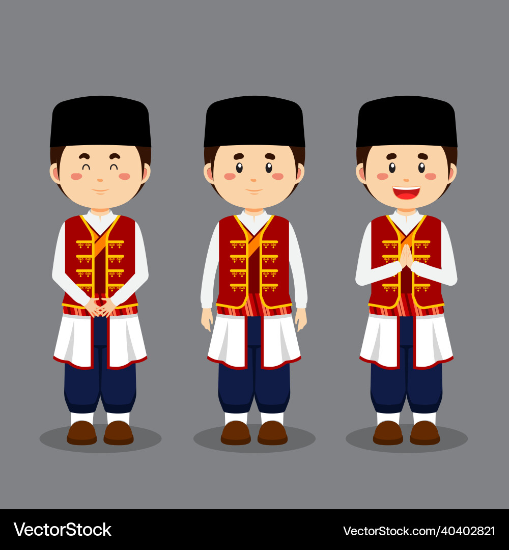 Montenegrins character with various expression Vector Image