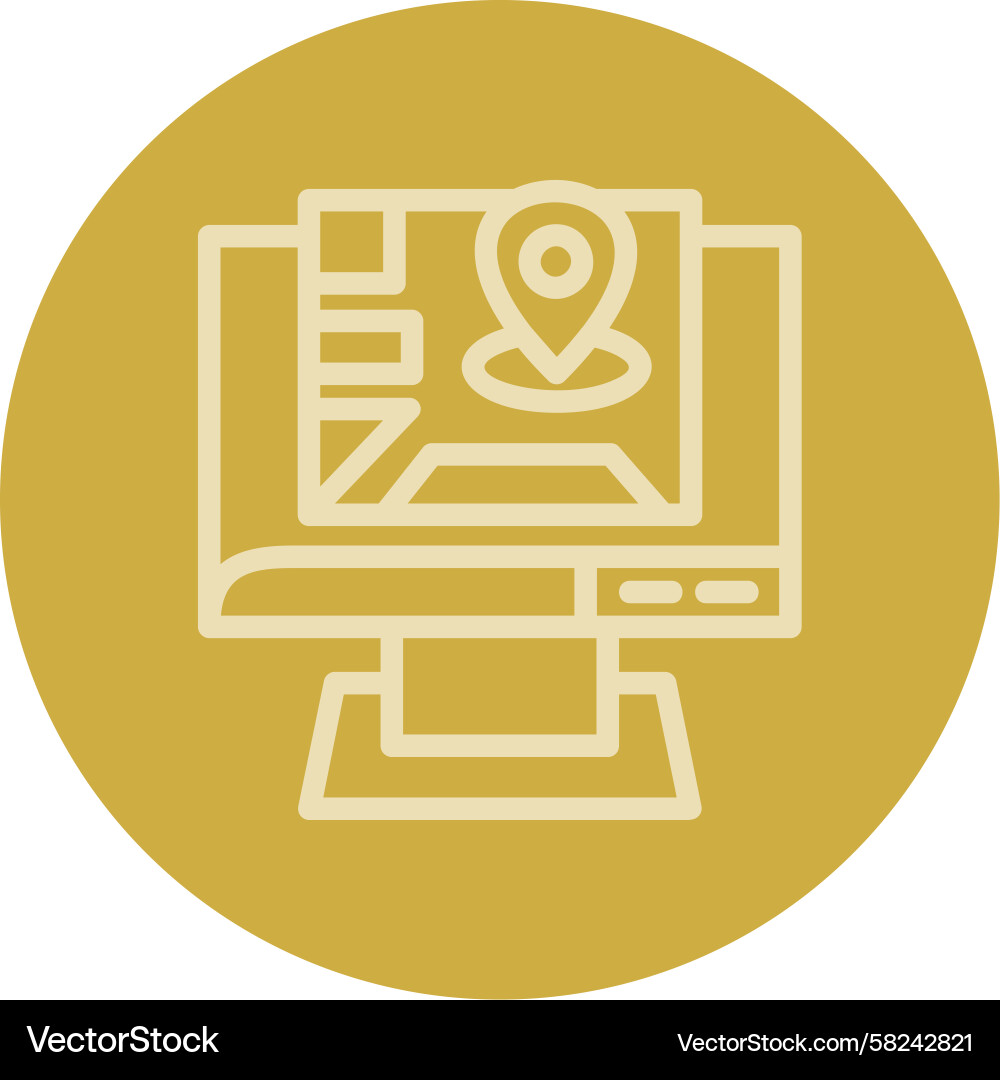 Multi-Color Line Click Map Icon Vector Image