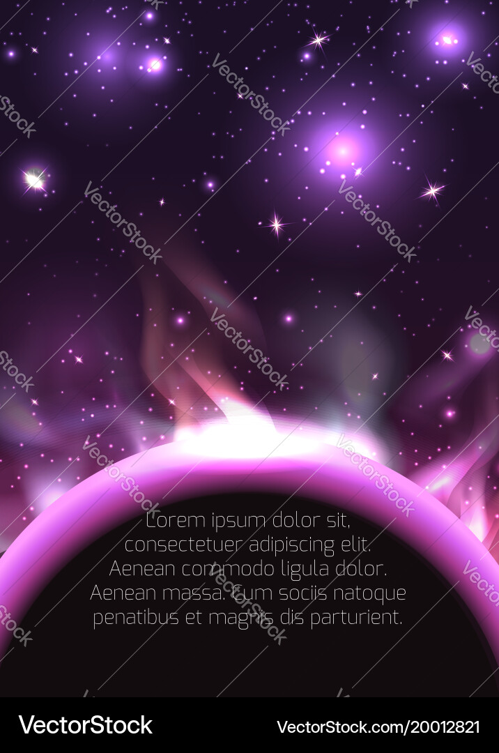 Planet in space with stars and place for text vector image