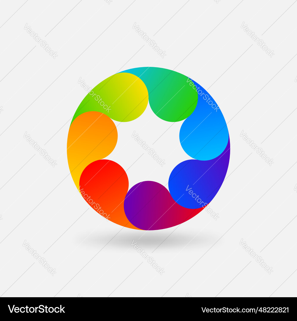 Rainbow abstract colorful gradient circular Vector Image