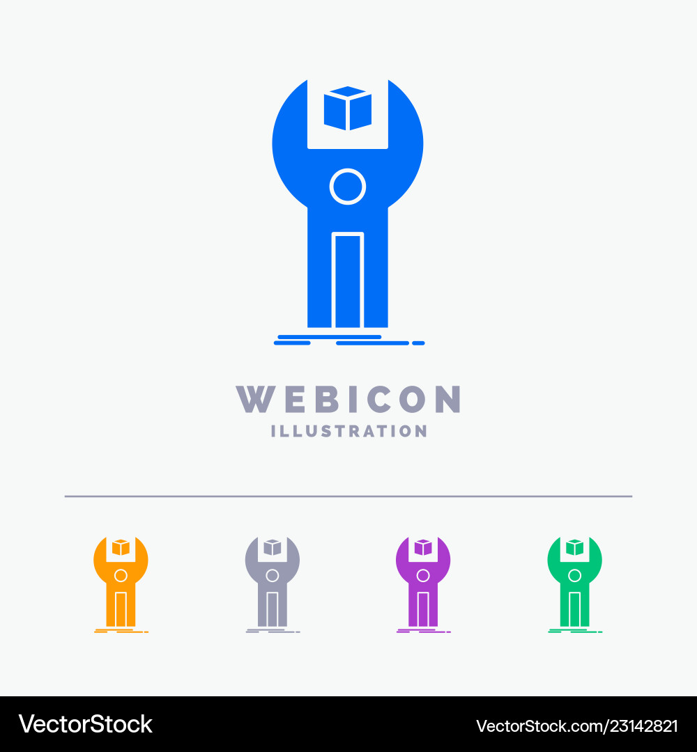Sdk app development kit programming 5 color glyph Sdk app development kit programming 5 color glyph vector image