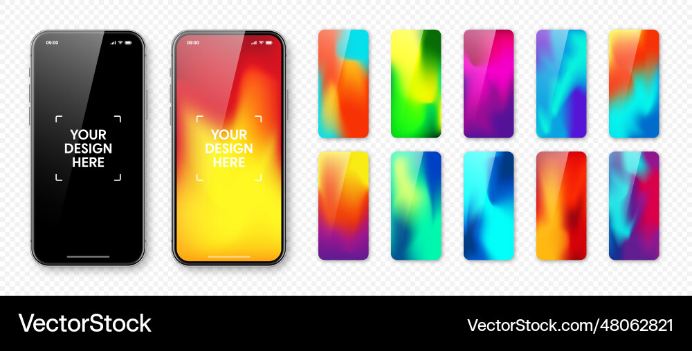 Smartphone with blank touch screen and abstract Smartphone with blank touch screen and abstract vector image