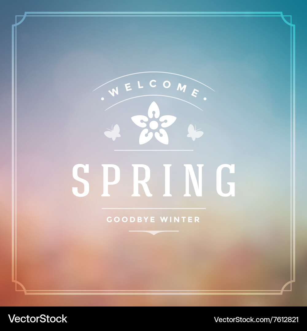 Spring typographic poster or greeting card Vector Image