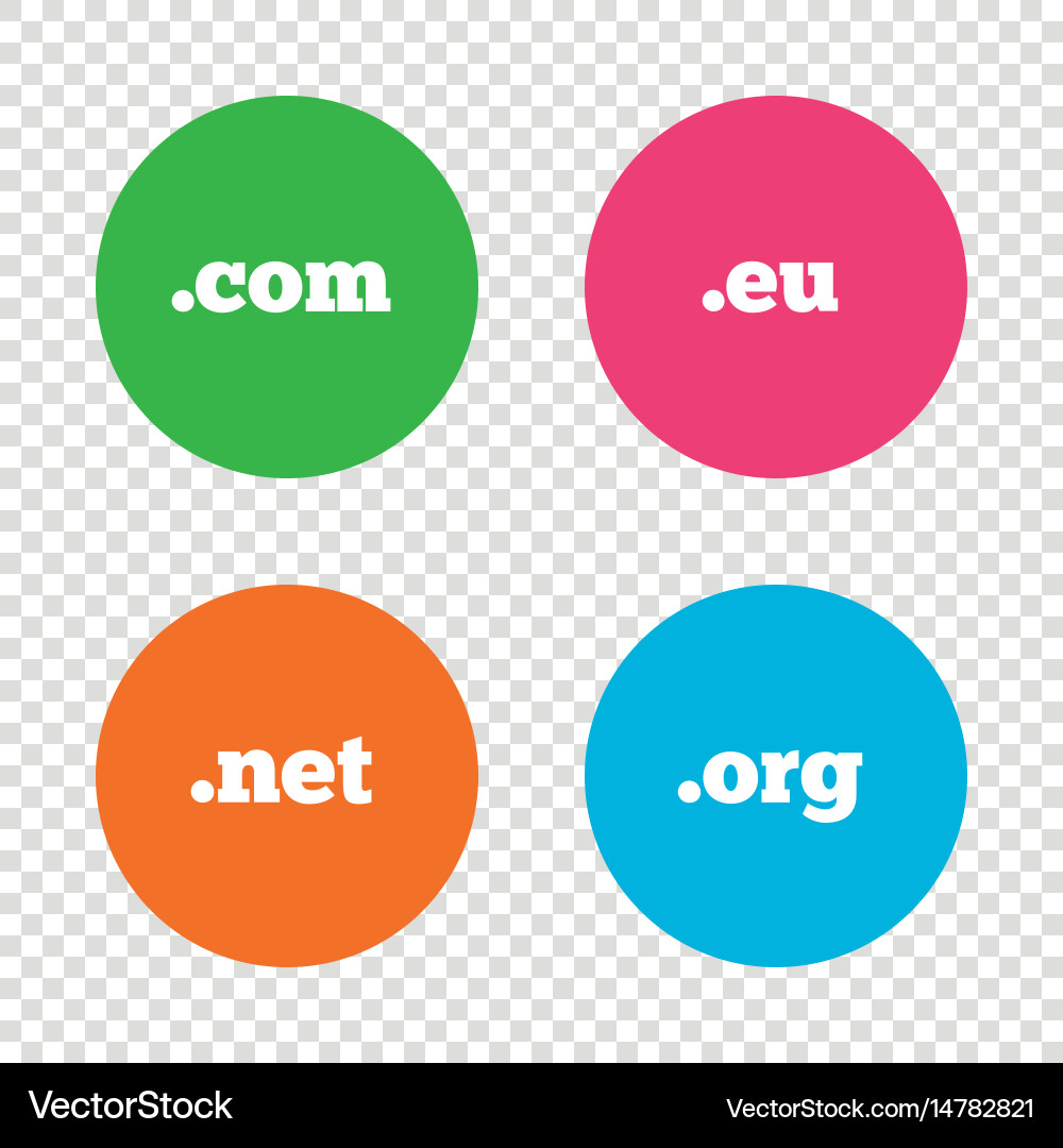 Top-Level-Domains signiert com eu net und org vektorbild