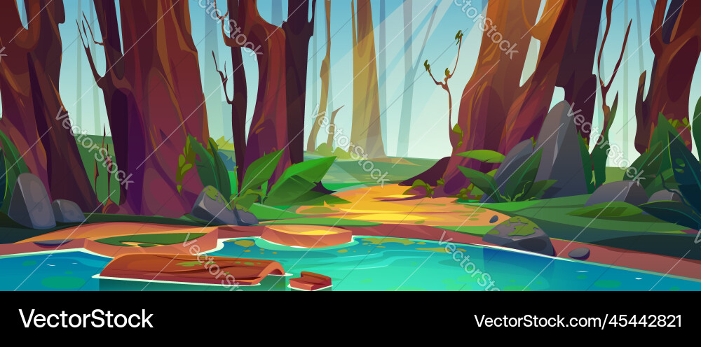 Tropical Forest Landscape Royalty Free Vector Image