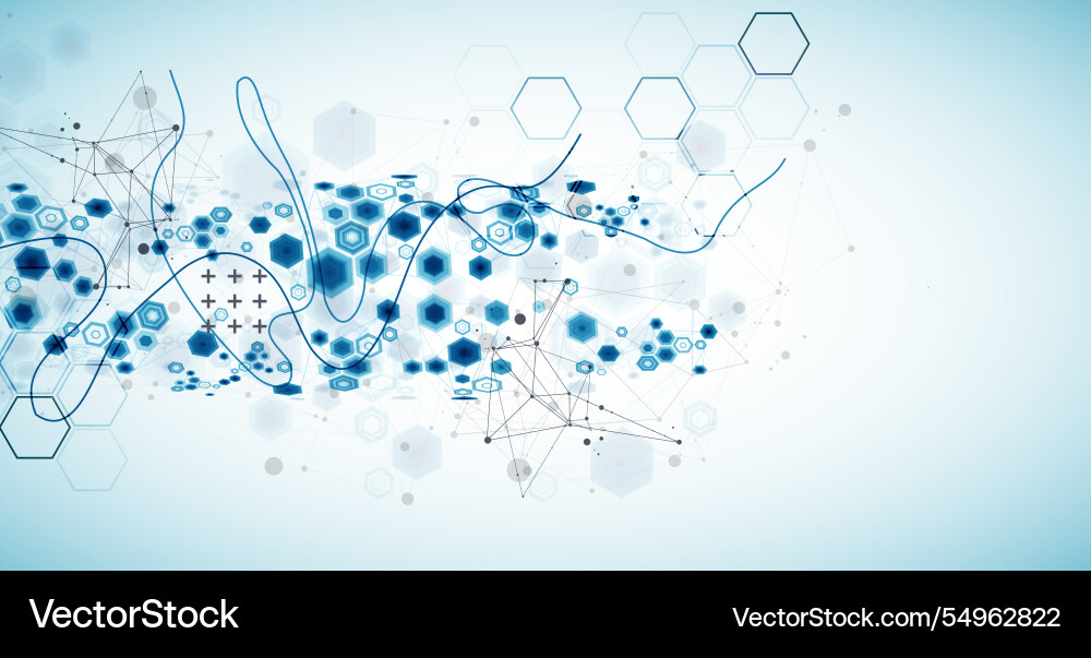 Abstract hexagon background with plexus effect Abstract hexagon background with plexus effect vector image