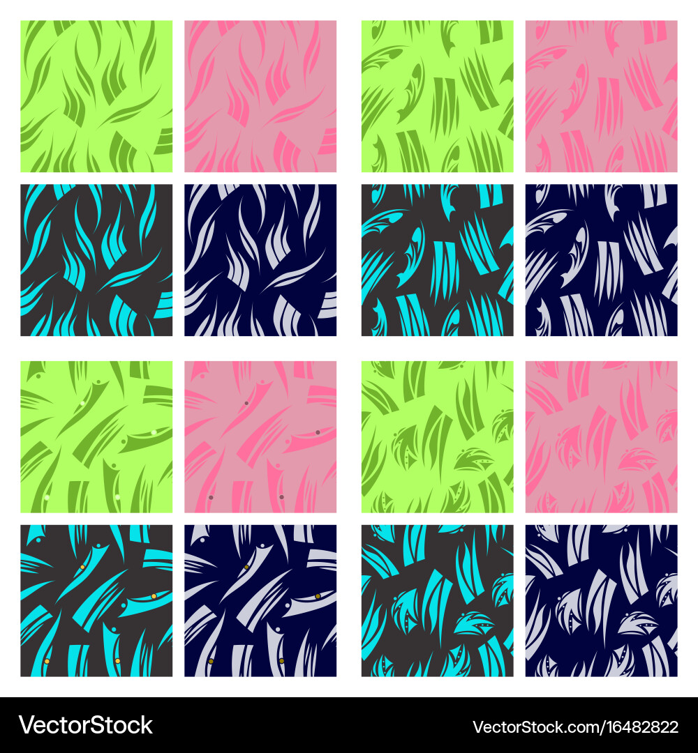 Assembly of patterns in bright style Vector Image