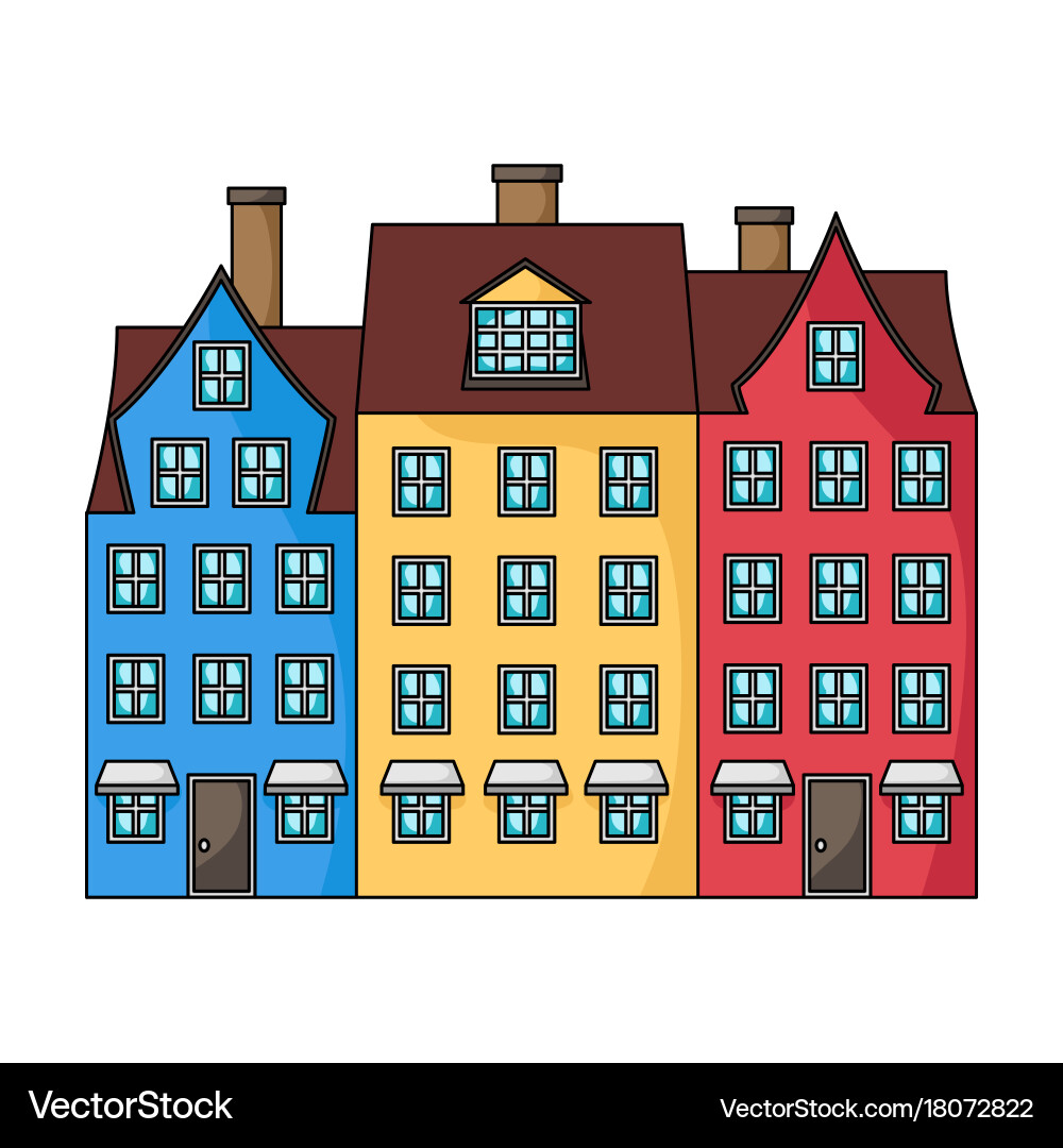 Building single icon in cartoon stylebuilding vector image