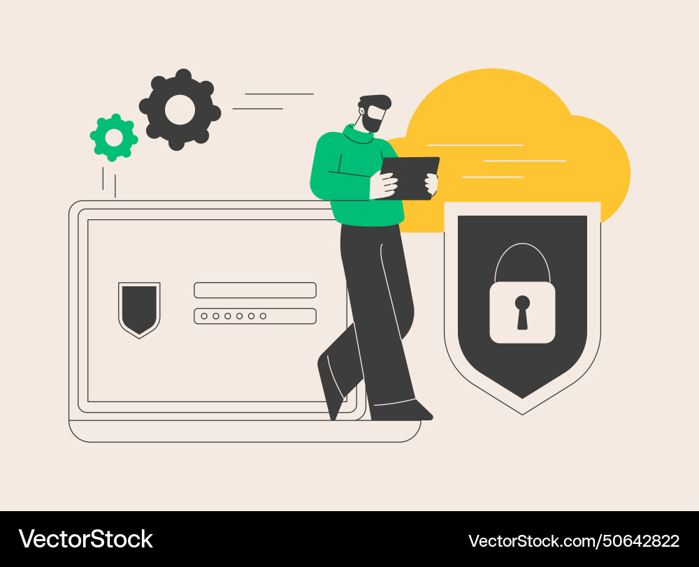Cloud computing security abstract concept Cloud computing security abstract concept vector image
