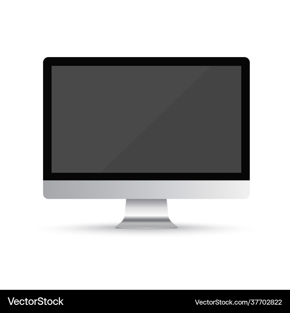 Computer screen mock up isolated on transparent vector image