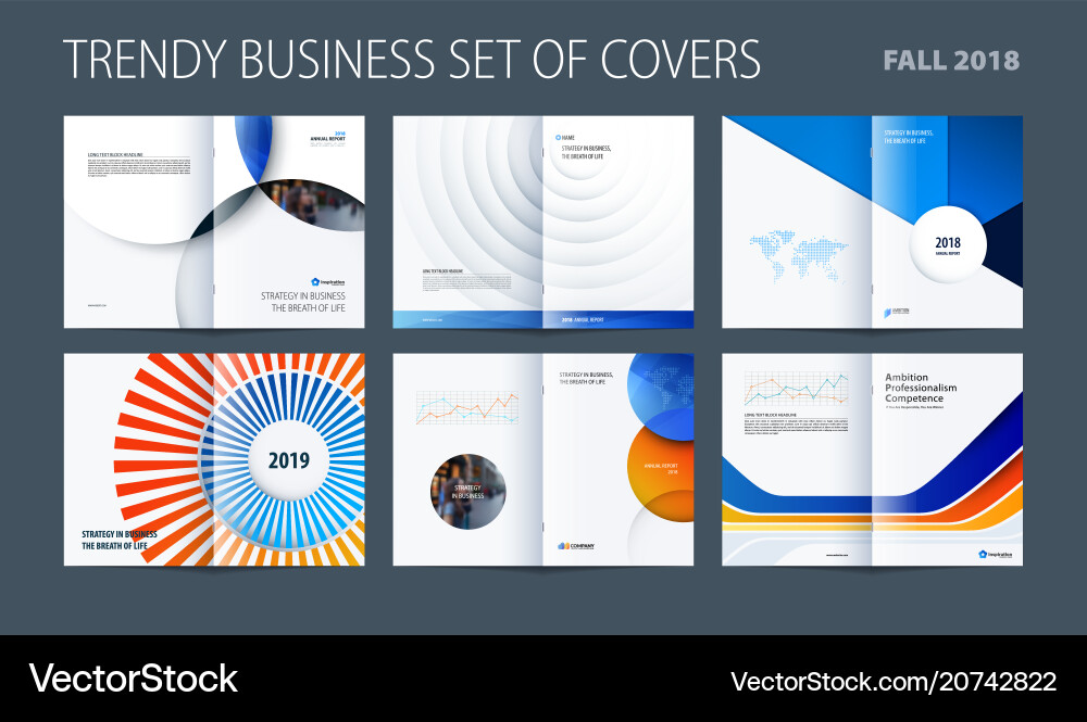 Design set abstract double-page brochure Vector Image