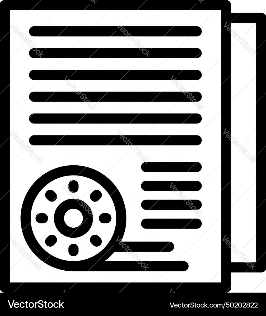 Document transcribe icon outline ai Document transcribe icon outline ai vector image