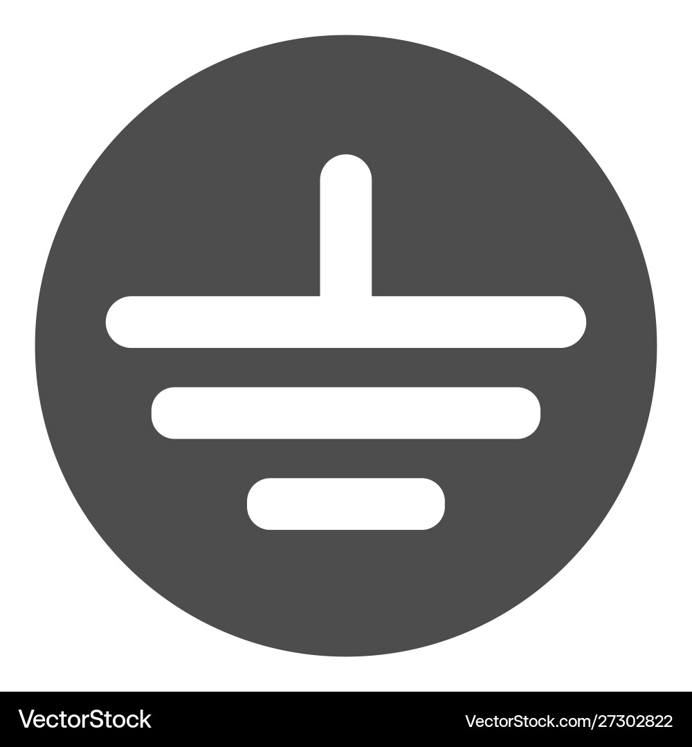 Electrical grounding solid icon electric earthing Electrical grounding solid icon electric earthing vector image