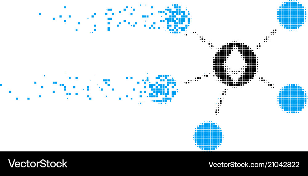 Ethereum network fragmented pixel icon Ethereum network fragmented pixel icon vector image