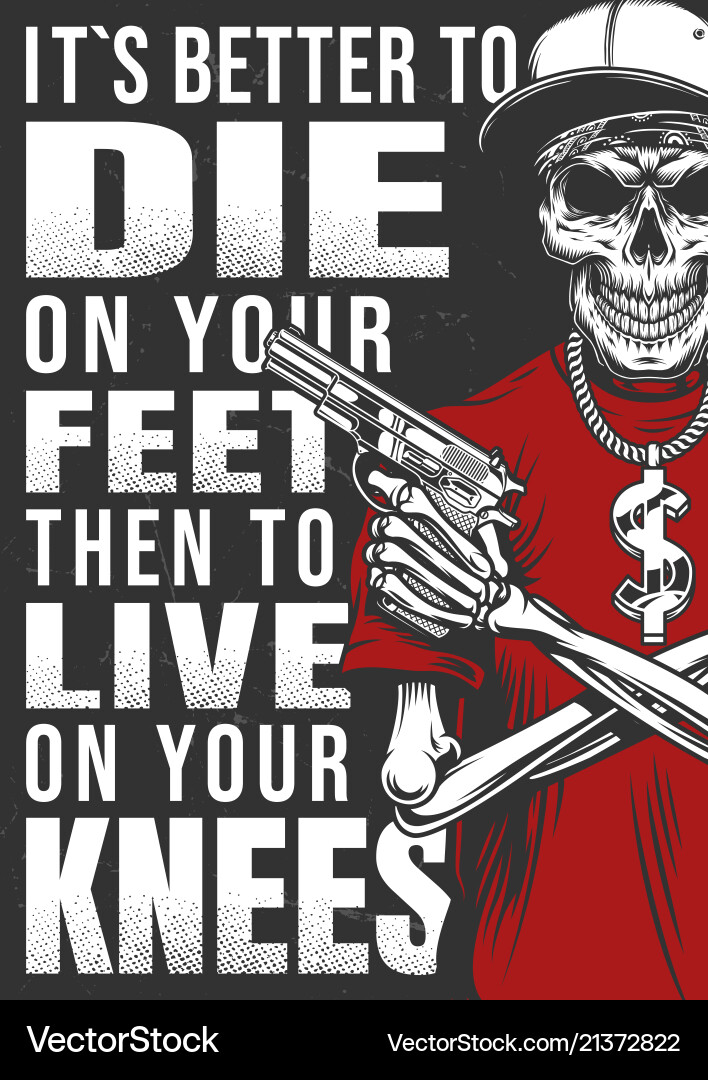 Gangsta Skeleton Poster vector image