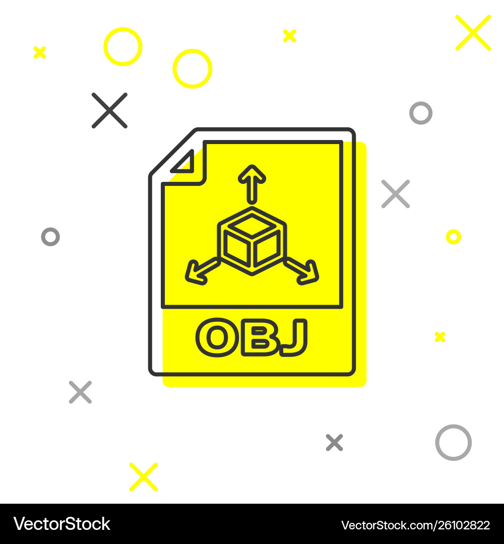 Grey obj file document icon download button Grey obj file document icon download button vector image