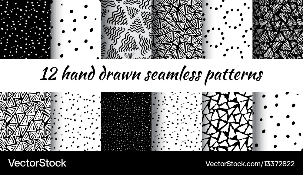 Hand drawn seamless triangle pattern vector image