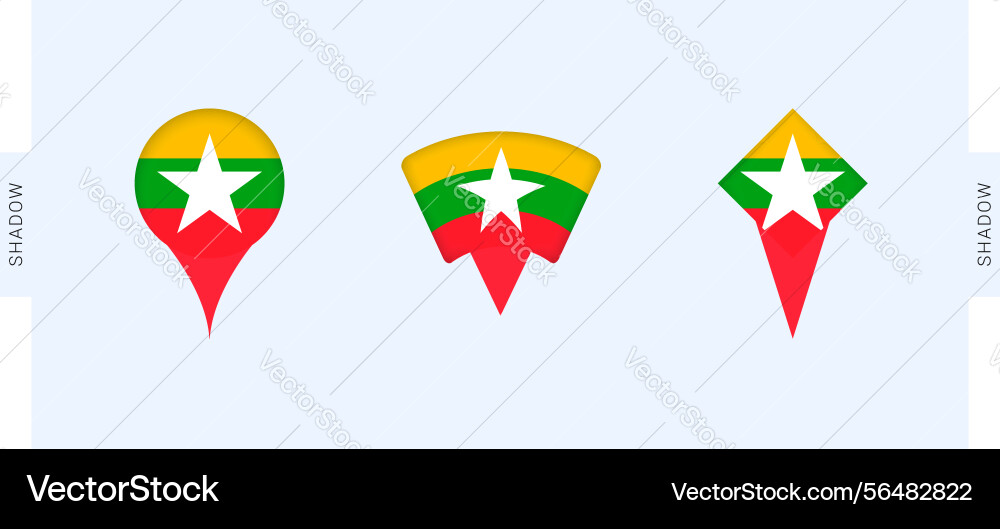 Myanmar map markers set perfect for projects Vector Image